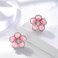 AllenCOCO Pink Flower Earrings for Women, 925 Sterling Silver Stud Earrings, Cute Plumeria Earrings For Girl, Cherry Blossom Hypoallergenic Stud.