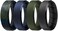ROQ Silicone Rubber Wedding Ring for Men, Comfort Fit, Men's Wedding Band, Breathable Rubber Engagement Band, Beveled Edge or Duo, Multi Packs, Multi Colors.