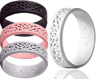 KAUAI - Silicone Wedding Ring for Women -Leading Brand, from The Latest Artist Design Innovations to Leading-Edge Comfort: Pro-Athletic RingKauai Elegance Rings Collection 6.