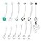Longita Plastic Pregnancy Belly Button Rings Long Bar Navel Rings for Maternity Sport Pregnant Women Flexible Clear Belly Piercing Retainer Different Length bar and Balls for Replacement 10-32mm.
