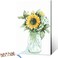 Ginkko Paint by Numbers Kit for Adults BeginnerKids Ages 8-12 with Wooden Frame Easy Acrylic on Canvas 9x12 inch with Paints and Brushes, Vase Sunflower(Include Framed.