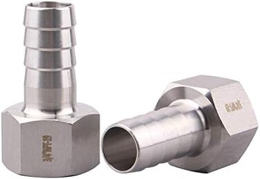 DERNORD 3/4" Barbed Hose x 3/4" NPT Female - Home Brew Fitting 304 Stainless Steel Pack of 2.
