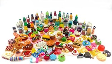 Nuanmu Miniature Food Drink Bottles Pretend Play Kitchen Game Party Toys (10 Bottles10 Foods&iuml;&frac14;&Euml;&dagger;Random&iuml;&frac14;&acirc;&euro;.