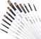 GETHPEN Filbert Paint Brushes Set, 12 PCS Artist Brush for Acrylic Oil Watercolor Gouache Artist Professional Painting Kits with Synthetic Nylon Tips White.