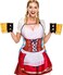 Whaline 2Pcs Oktoberfest Apron, Female Dirndl Costume Outfit, German Oktoberfest Dress, Novelty Apron for Kitchen Cooking BBQ Party (Red, Green.