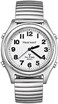 Hearkent Atomic Talking Watch for Blind and Visually impaired Stainless Steel Strech Band Best Gift for Elderly or Blind People, silver, best gift.