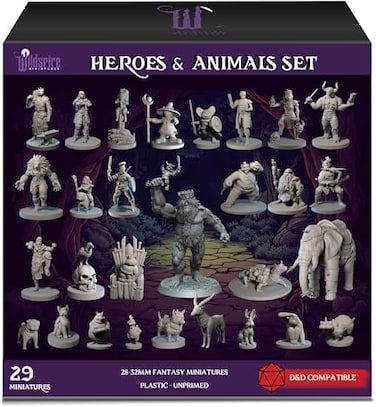 Wildspire Heroes, Animal CompanionsTroll King for DND Miniatures Bulk 28mm DND Minis Dungeons and Dragons DD Miniatures Dungeons and Dragons Unpainted Figures for Tabletop.