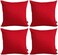Thmyo 4-Pack 100% Cotton Comfortable Solid Decorative Throw Pillow Case Square Cushion Cover Pillowcase Sublimation Blank Pillow Covers DIY Throw Pillowcase for Couch Sofa Bed(16x16 inch/ 40x40cm,Red.