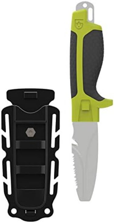 سكين الغوص والإنقاذ GEAR AID Tanu مع غمد، شفرة طرفها غير حاد بطول 3 بوصات.