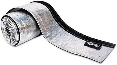 LEDAUT Heat Shroud Sleeve Aluminized Sleeving Express Aluminized Hose and Silver Hose Wire Protection Barrier with Hook and Loop Closure, 3/4" I. D. x 10FT- 1" I. D. x 10FT.