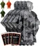 PREPARED4X Emergency Rain Poncho with Mylar Blanket Liner - Survival Blankets for Car - Heavy Duty, Waterproof Camping Gear, Tactical Prepper Supplies&ndash; 4 Pack (Camo.