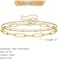 Turandoss Dainty Gold Bracelets for Women, 14K Gold Plated Adjustable Layered Bracelet Cute Evil Eye Oval Chain Pearl Bar Turtle Gold Bracelets for Women Jewelry.