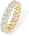 PAVOI 14K Gold Plated Rings Oval Cubic Zirconia Love RingEternity Ring5mm Stackable Rings for WomenGold Rings for Women.