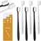 VEGOLS Adult Extra Soft Toothbrush with 20000 Soft Bristles, (Pack of 6Micro Nano Manual Toothbrushes for Protect Sensitive Gums, Black/White.