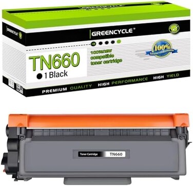greencycle 1 Pack TN660 TN-660 TN630 TN-630 Black Toner Cartridge Replacement Compatible for Brother MFC-L2700dw MFC-L2740dw DCP-L2540dw HL-L2300D HL-L2380DW HL-L2320D DCP-L2540DW Laser Printer.