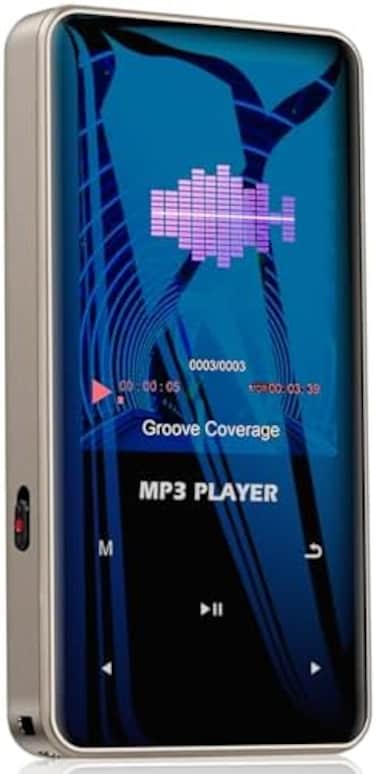 aiworth 96GB Mp3 Player with Bluetooth 5. 0 - Portable Digital Lossless Music MP3 MP4 Player for Kids with FM Radio HD Speaker for Sports Running Super Light Metal Shell Touch Buttons.