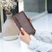 moonster Leather Purses for Women, Real Leather Womens Purse w/RFID Protection, Large Capacity Ladies Purse &ndash; 2 Zip, 3 Open2 Clear Pockets9 Card Slots, Wallet for Women Classic Brown 20x10cm.