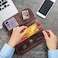 moonster Leather Purses for Women, Real Leather Womens Purse w/RFID Protection, Large Capacity Ladies Purse &ndash; 2 Zip, 3 Open2 Clear Pockets9 Card Slots, Wallet for Women Classic Brown 20x10cm.
