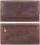 moonster Leather Purses for Women, Real Leather Womens Purse w/RFID Protection, Large Capacity Ladies Purse &ndash; 2 Zip, 3 Open2 Clear Pockets9 Card Slots, Wallet for Women Classic Brown 20x10cm.