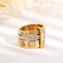 hwojjha Jarlinwel Stainless Steel CZ Zirconia Roman Numeral Ring For Women Girls 3 in 1 Spinner Rings.