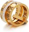 hwojjha Jarlinwel Stainless Steel CZ Zirconia Roman Numeral Ring For Women Girls 3 in 1 Spinner Rings.