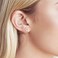 AllenCOCO 925 Sterling Silver Stud Earrings,Cute Flower Ear Studs for Women Girl,White/Black/Rose Gold Plated, Hypoallergenic Jewelry Gift, Metal, Cubic Zirconia,.