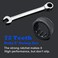 AlightYoicn Lth Ratchet Spanner Set Combination Wrench 12 Piece - Metric Sizes from 8mm to 19mm with Roll Bag, Perfect for Home, Bike, and Car Repairs.