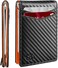 Zitahli Slim Wallets for Men RFID Money Clip Wallet Men's Front Pocket Minimalist Wallet, Carbon BlackOrange, S.