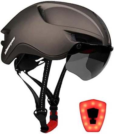 Shinmax Adult Bike Helmet,Bicycle Helmet Men with Removable Magnetic GogglesUSB Rechargeable Light Specialized Road Helmet Adjustable Size Ultralight Cycling Helmet Women -T88.