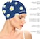 Marsolly Silicone Swim Cap for Women, Waterproof Long Hair Swimming Caps with Flower Printed.