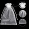 Hongyitime 100PCS Premium Sheer Organza Bags, White Wedding Favor Bags with Drawstring, 4x6 inches Jewelry Gift Bags for Party, Jewelry, Festival, Makeup Organza Favor Bags,net Gift Bags,Drawstring Go