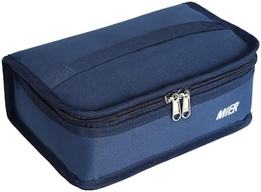 MIER Portable Thermal Insulated Cooler Bag Mini Lunch Bag for Kids, Navy Blue.