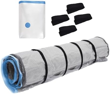 Storage Logic Twin/Twin-XL Foam Mattress Vacuum Bag with Blue Zipper, Vacuum Seal Mattress Bag, Straps Included.