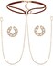 QWALIT Fake Ring Stainless Steel Non Piercing Rings Clip On Heart Nipplerings with Choker Chain Faux Body Piercing Jewelry for Women Men.
