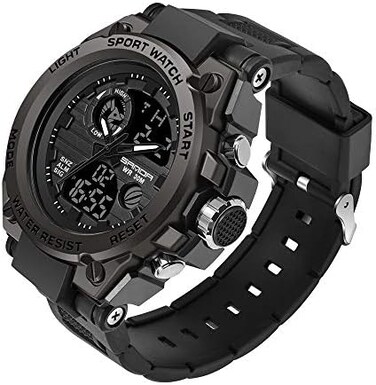 KXAITO Men's Watches Sports Outdoor Waterproof Military Wrist Watch Date Multi Function Tactics LED Alarm Stopwatch.
