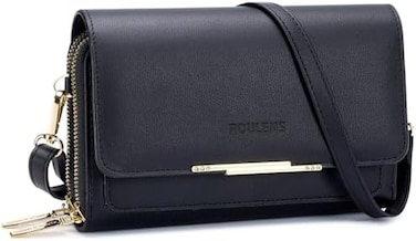 Roulens Small Crossbody Bag for Women,Cell Phone Purse Women's Shoulder Handbags Wallet Purse with Credit Card Slots.