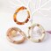 GOOJIDS Simple Beaded Gold Bangles Bracelet Chunky Bamboo Tube Curved Stacking Clear Acrylic Colorful Beads Stretchable Gold Bracelets Set For Women.