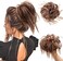 SIADEE Tousled Updo Messy Bun Hair Piece Scrunchies Synthetic Wavy Extension Ponytail with Elastic Rubber Band Hairpiece Updo Extensions Scrunchies Wavy Hair and Ponytail Chignon Instant Ponytail for