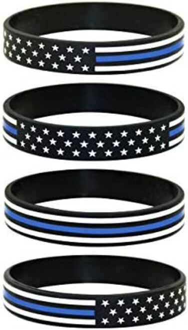 Great 1 American Flag Silicone Stretchable Bracelet 4-Pack.