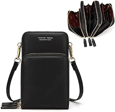 myfriday Small Crossbody Cell Phone Purse for Women, Mini Messenger Shoulder Handbag Wallet with Credit Card Slots.