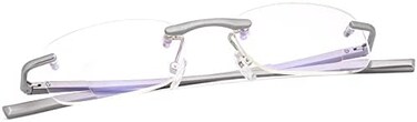 MIRYEA Rimless Clear Bifocal Reading Glasses Blue Light Blocking Readers for Men and Women Unisex Spring Hinge Eyewear Far and Near Dual-Use Lightweight Magnifying Anti Glare Reduce Eyestrain Eyeglass