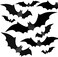 Beeager LuSeren Halloween Party Indoor Outdoor Decor Supplies, 56 PCS Reusable PVC 3D Decorative Scary Bats Wall Sticker Comes with Double Sided Foam Tape.