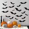 Beeager LuSeren Halloween Party Indoor Outdoor Decor Supplies, 56 PCS Reusable PVC 3D Decorative Scary Bats Wall Sticker Comes with Double Sided Foam Tape.
