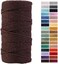 ZXCDINO Brown Macrame Cord 3mm x 109Yards,Colored Cotton Rope Craft Cord Colorful Cotton Cord Twine for Wall Hanging Plant Hangers Crafts Knitting Decorative Projects.