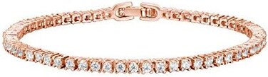 PAVOI 14K Gold Plated Cubic Zirconia Classic Tennis BraceletGold Bracelets for Women4mm CZ, Size 6. 5-7. 5 Inch.
