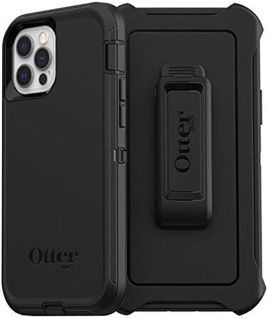 OtterBox Defender Case for iPhone 12 / iPhone 12 Pro, Shockproof, Drop Proof, Ultra-Rugged, Protective Case, 4x Tested to Military Standard, Black, No Retail Packaging.