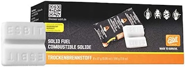 Esbit 27g Solid Fuel Tablets for BackpackingCamping StovesGrills, 1300-Degree Smokeless Emergency Fire Starter Squares, 8 Pack.
