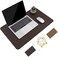 YSAGi Non-Slip Desk Pad,Mouse Pad,Waterproof PVC Leather Desk Table Protector,Ultra Thin Large Desk Blotter, Easy Clean Laptop Desk Writing Mat for Office Work/Home/Decor(Dark Brown, 23. 6" x 13. 7".
