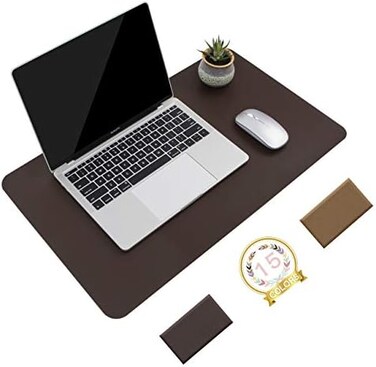 YSAGi Non-Slip Desk Pad,Mouse Pad,Waterproof PVC Leather Desk Table Protector,Ultra Thin Large Desk Blotter, Easy Clean Laptop Desk Writing Mat for Office Work/Home/Decor(Dark Brown, 23. 6" x 13. 7".