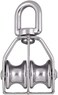 Rocaris 4 Pack M25 Double Pulley Block Stainless Steel 304 Wire Rope Crane Double Wheel Swivel Lifting Rope Pulley Block.